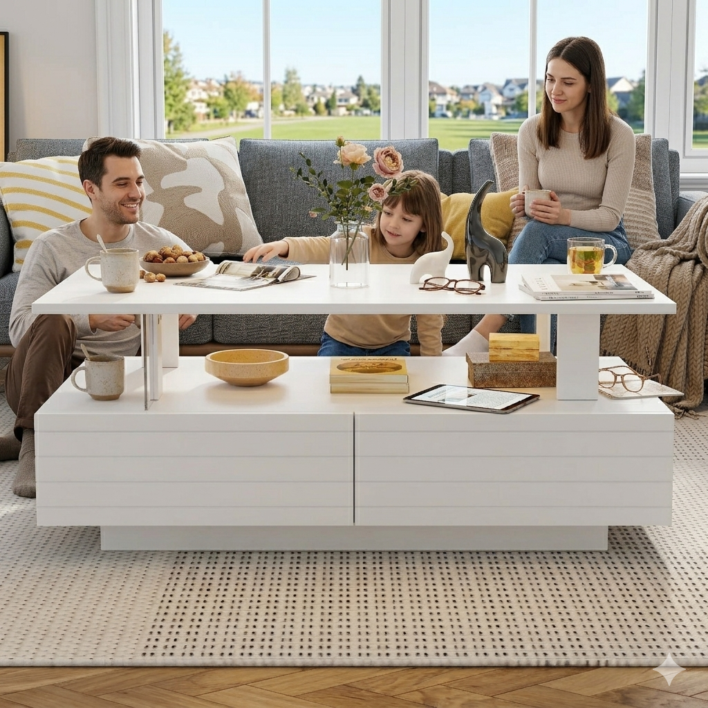 Table basse LED avec rangement