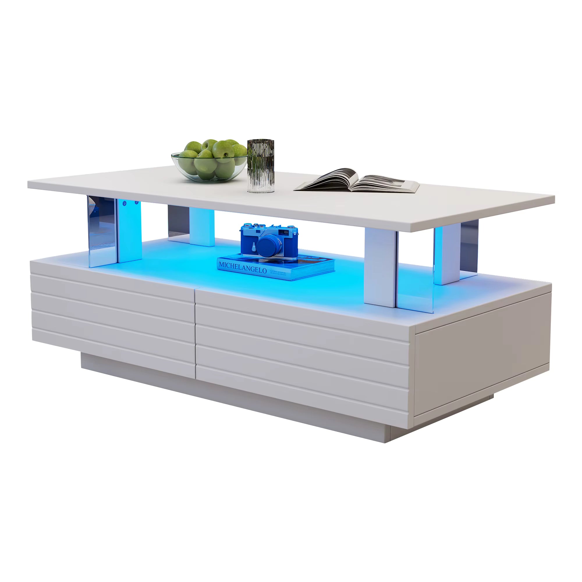 Table basse LED avec rangement