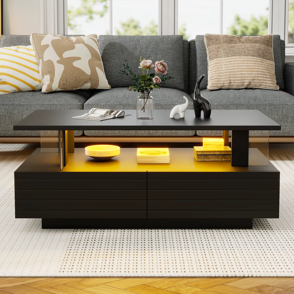 Table basse LED avec rangement