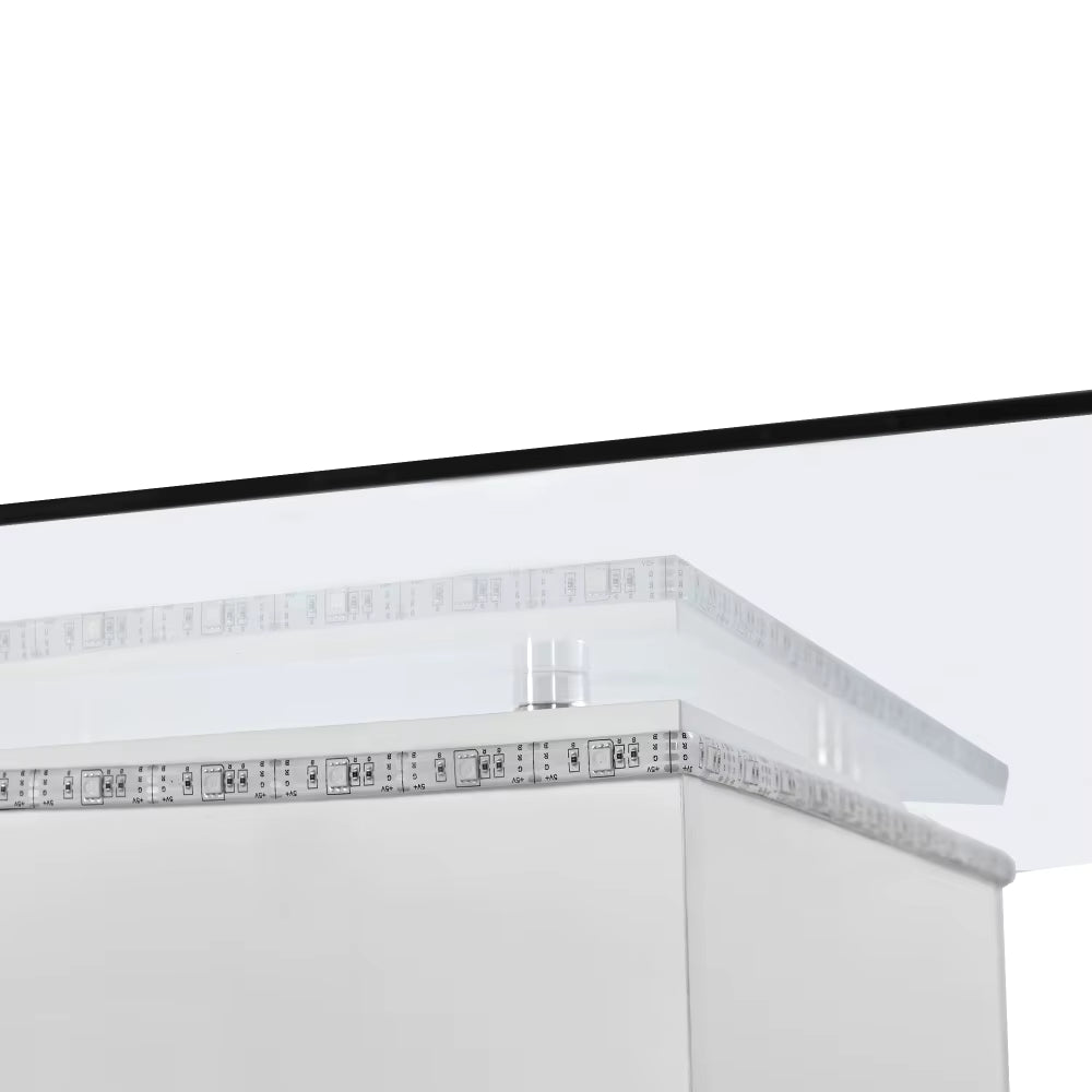 Table Basse Moderne en Verre Brillant