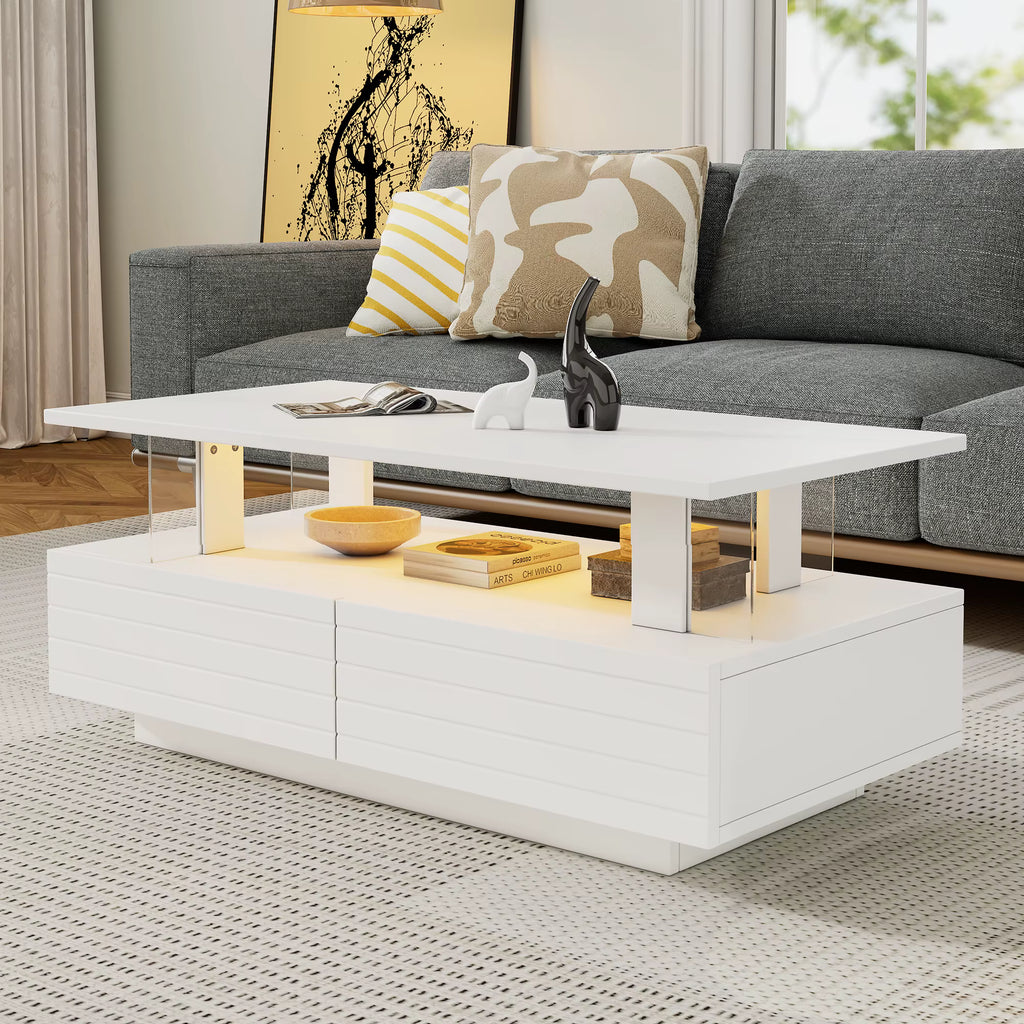 Table basse LED avec rangement